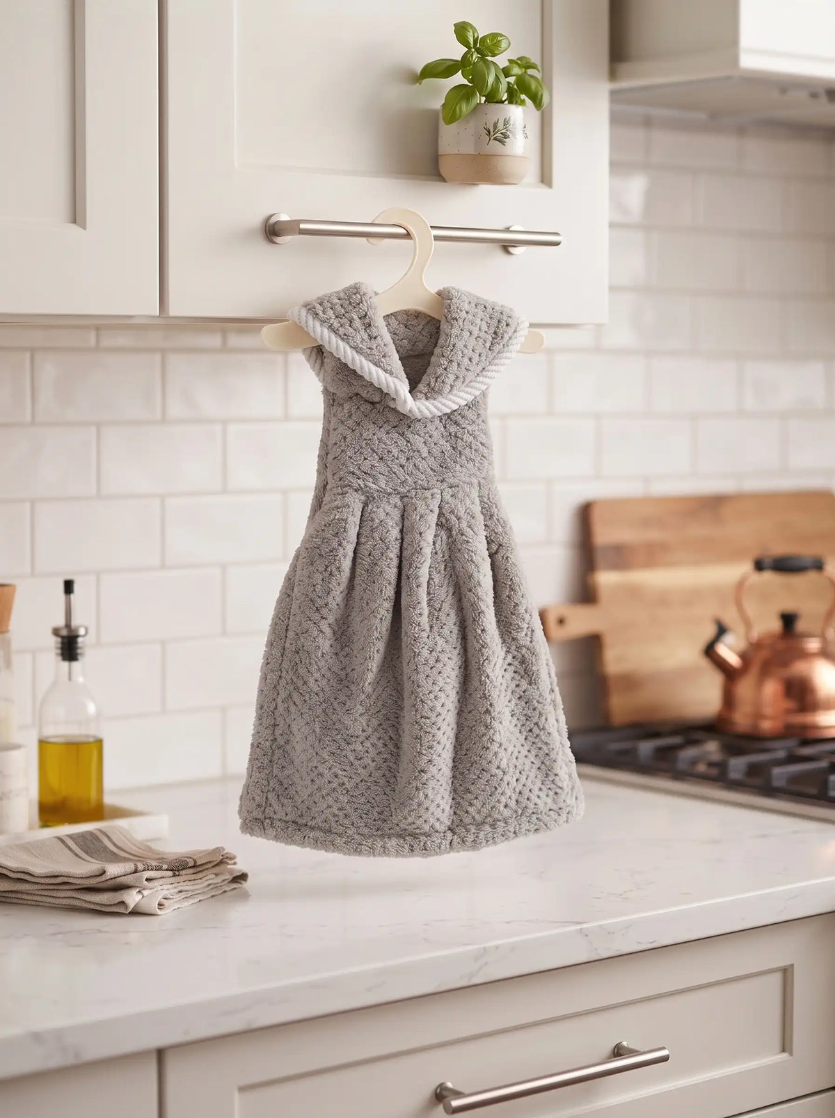 AtoZ Home Decor Cute Dress-Shaped Quick Dry Hand Towel for Kitchen & Bath | Pack of 1 or 2