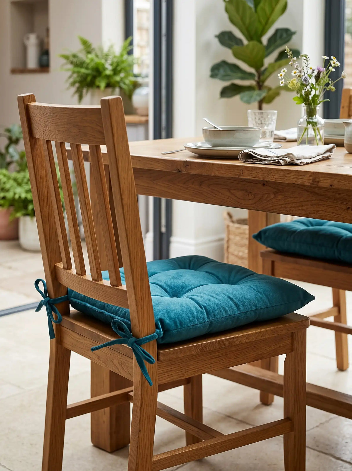 Atoz Home Decor Tufted Chair Pad with Tie Straps | Thick 14x14" Seat Cushionps
