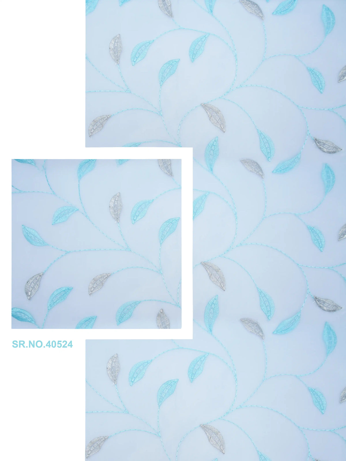 Evabella Embroidered Leaf Vine Sheer Grommet Curtains | 100% Polyester