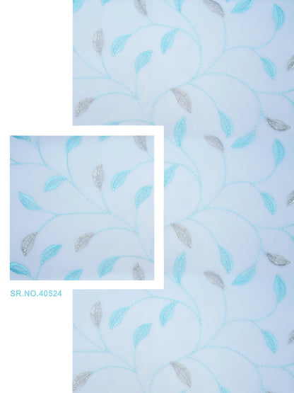 Evabella Embroidered Leaf Vine Sheer Grommet Curtains | 100% Polyester
