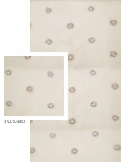 Evabella Elegant Circular Embroidery Sheer Grommet Curtains | 6 colors and 3 lengths