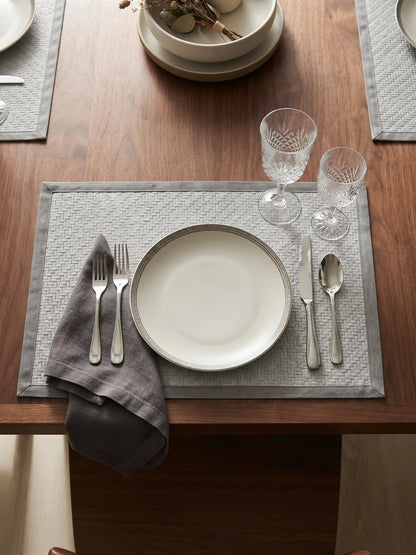 Freelance Woven Border Table Placemats | Pack of 6 Washable Table Mats (30x45 cm)