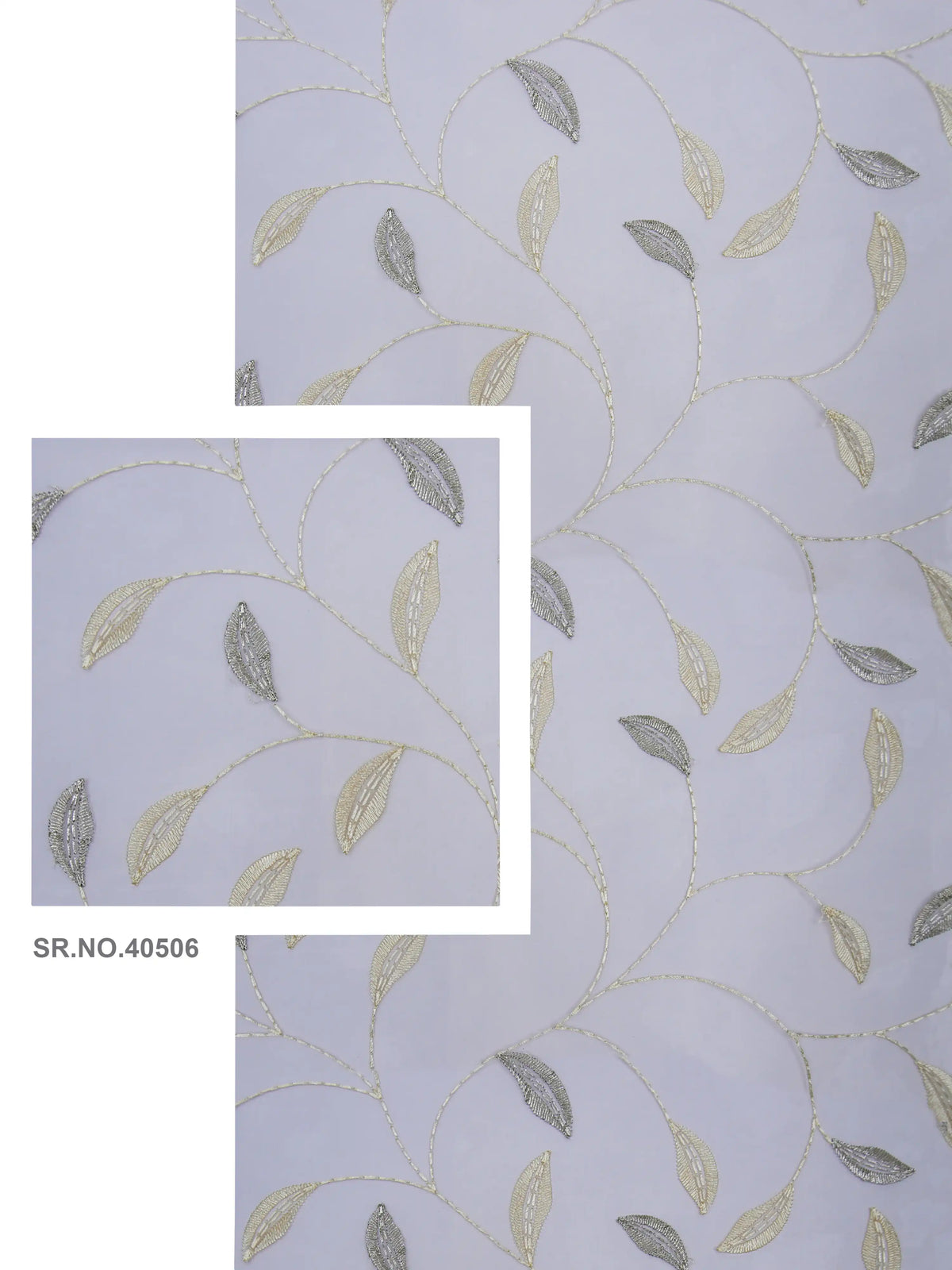 Evabella Embroidered Leaf Vine Sheer Grommet Curtains | 100% Polyester