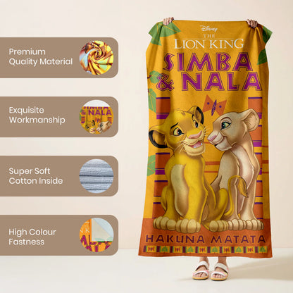 Sassoon Disney Lion King 100% Cotton Printed Kids Bath Towel (60 cm x 120 cm)