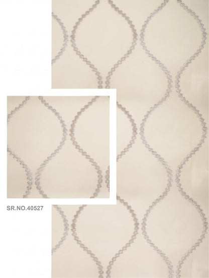 Evabella Embroidered Ogee Trellis Sheer Grommet Curtains | 100% Polyester