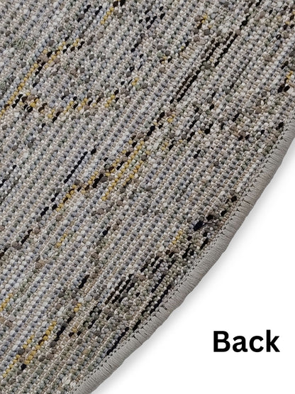 Black Gold Abstract Circular Rug – Turkish Microfiber, Non Slip, 100×100cm