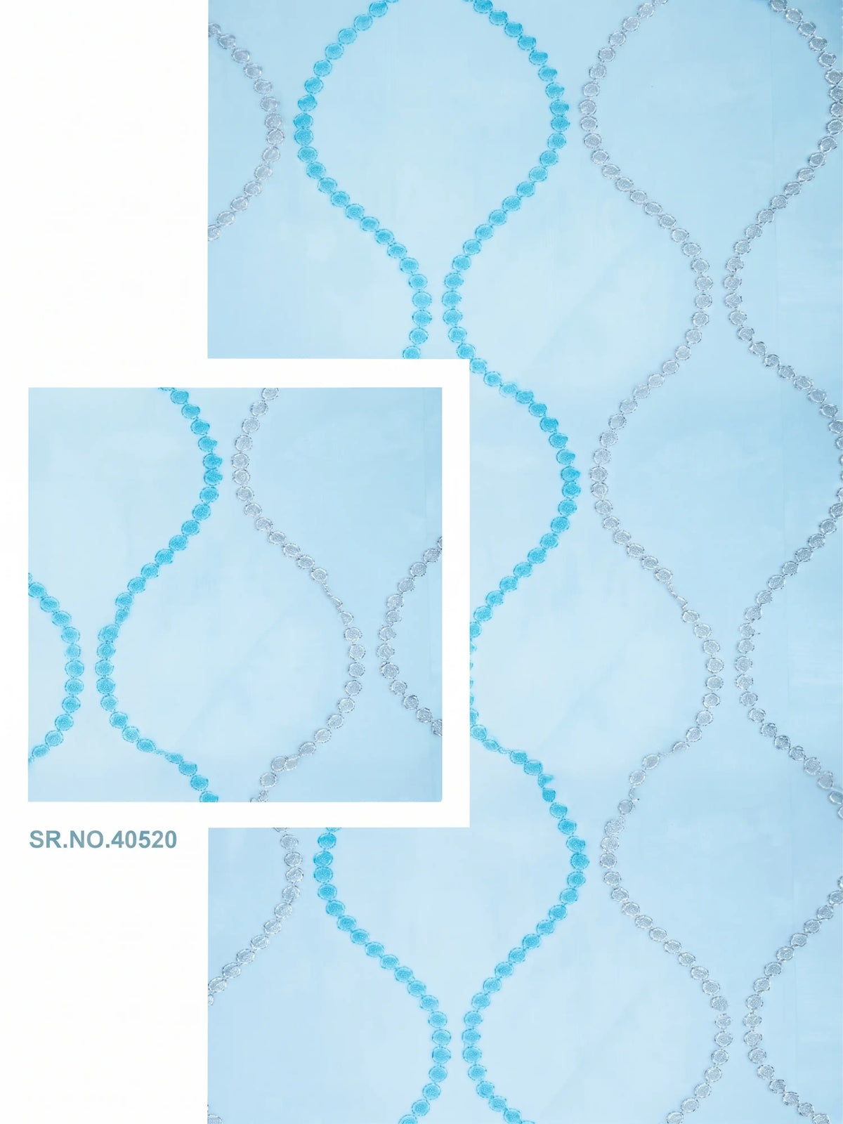 Evabella Embroidered Ogee Trellis Sheer Grommet Curtains | 100% Polyester
