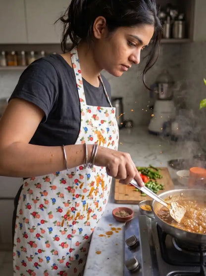 AtoZ Printed Kitchen Cooking Apron with Pocket & Waterproof Backing
