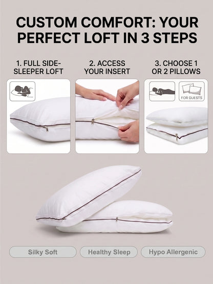 AtoZ Home Decor 2-in-1 Adjustable Pillow Detachable Cotton Support (18 x 27 inch)
