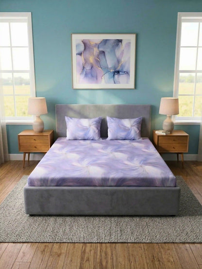 Essenze Digital Cotton Queen Size Bedsheet Set (300 TC)