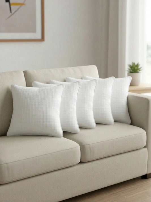 Polyester Cushion Covers with Concealed Zipper (Set of 5)