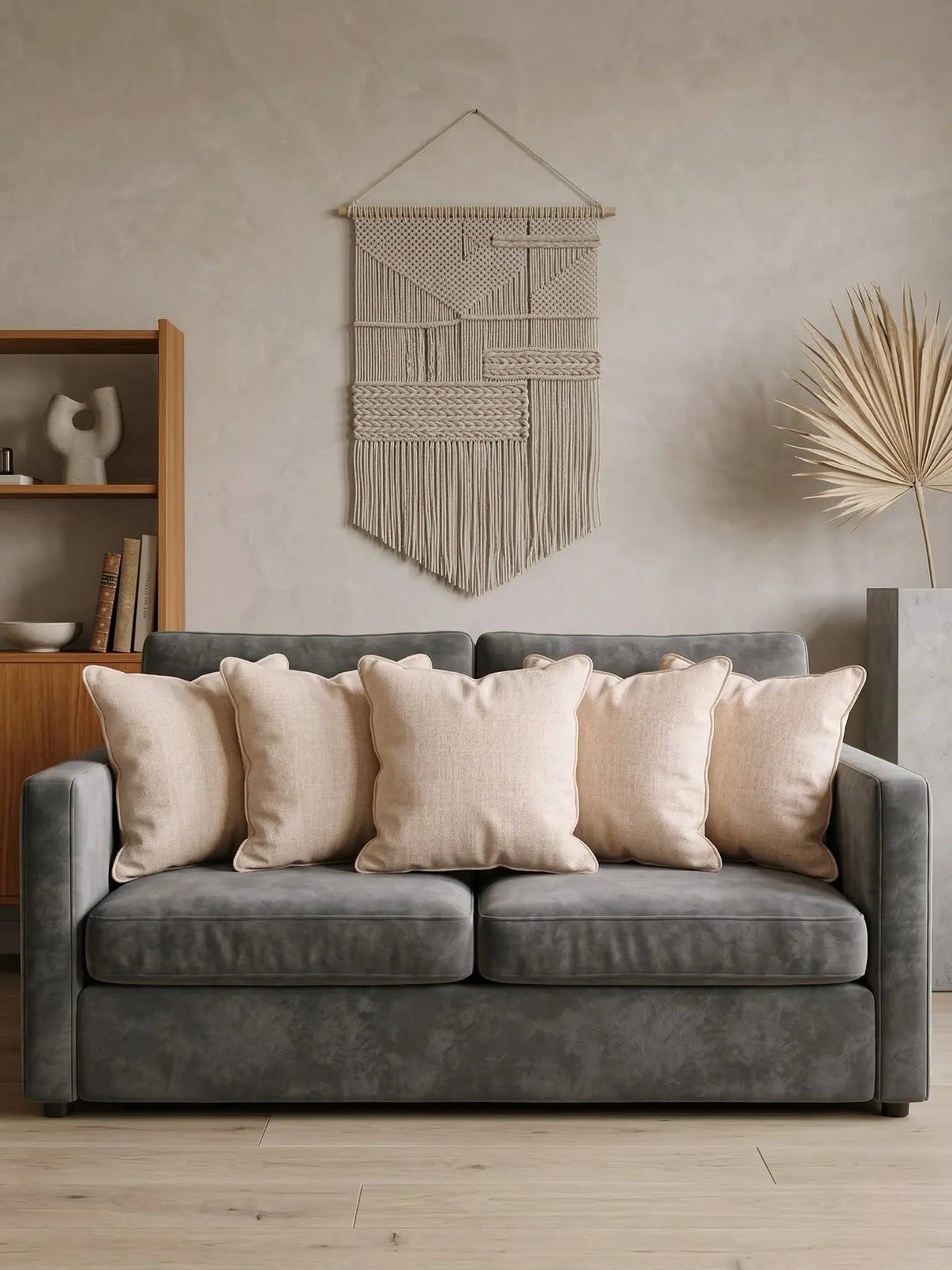 Polyester Cushion Covers with Concealed Zipper (Set of 5)
