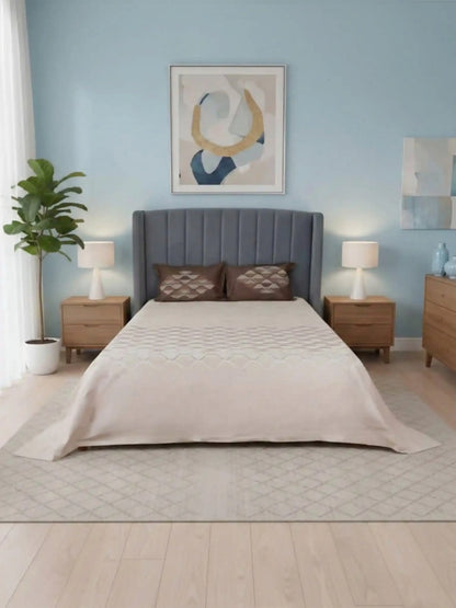 Soft Feel, Ogee Pattern King Bed Sheet Set with 2 Pillow Cases – 100% Cotton (300 TC)