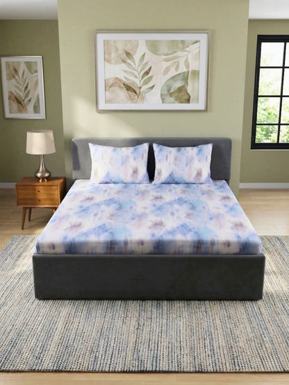Essenze Digital Cotton Queen Size Bedsheet Set (300 TC)