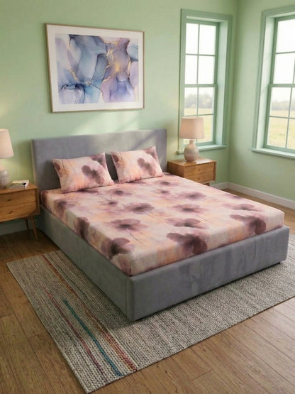 Essenze Digital Cotton Queen Size Bedsheet Set (300 TC)