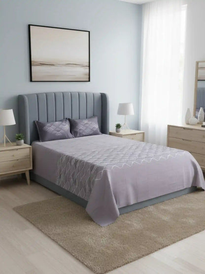 Soft Feel, Ogee Pattern King Bed Sheet Set with 2 Pillow Cases – 100% Cotton (300 TC)