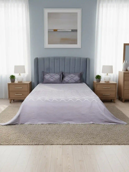 Soft Feel, Ogee Pattern King Bed Sheet Set with 2 Pillow Cases – 100% Cotton (300 TC)