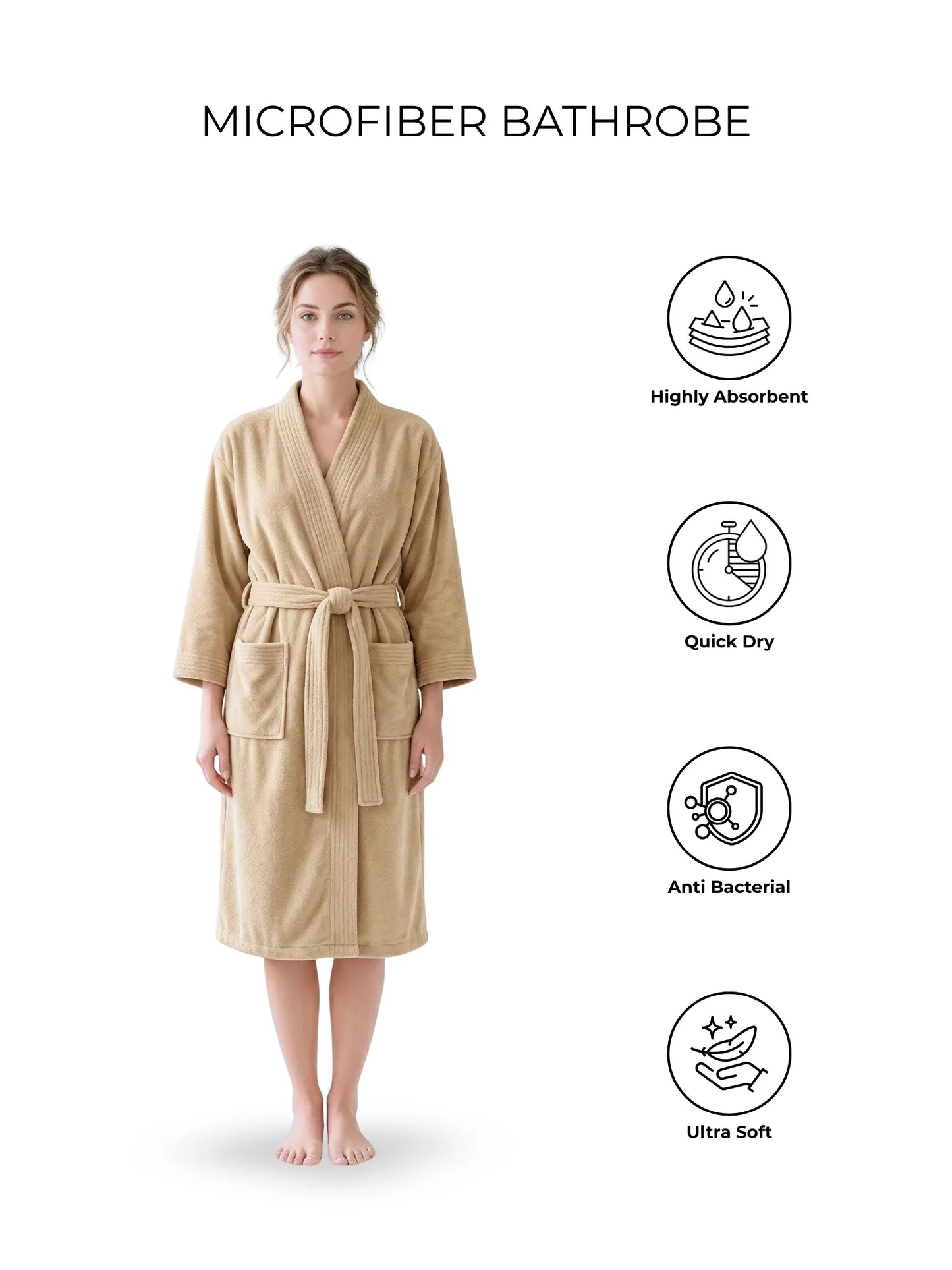 Atoz Home Decor Hue Microfiber Unisex Bathrobe