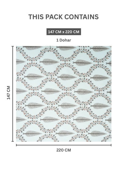 AtoZ Home Decor Royal Motif Reversible Cotton Single Dohar (147 x 220 CM)