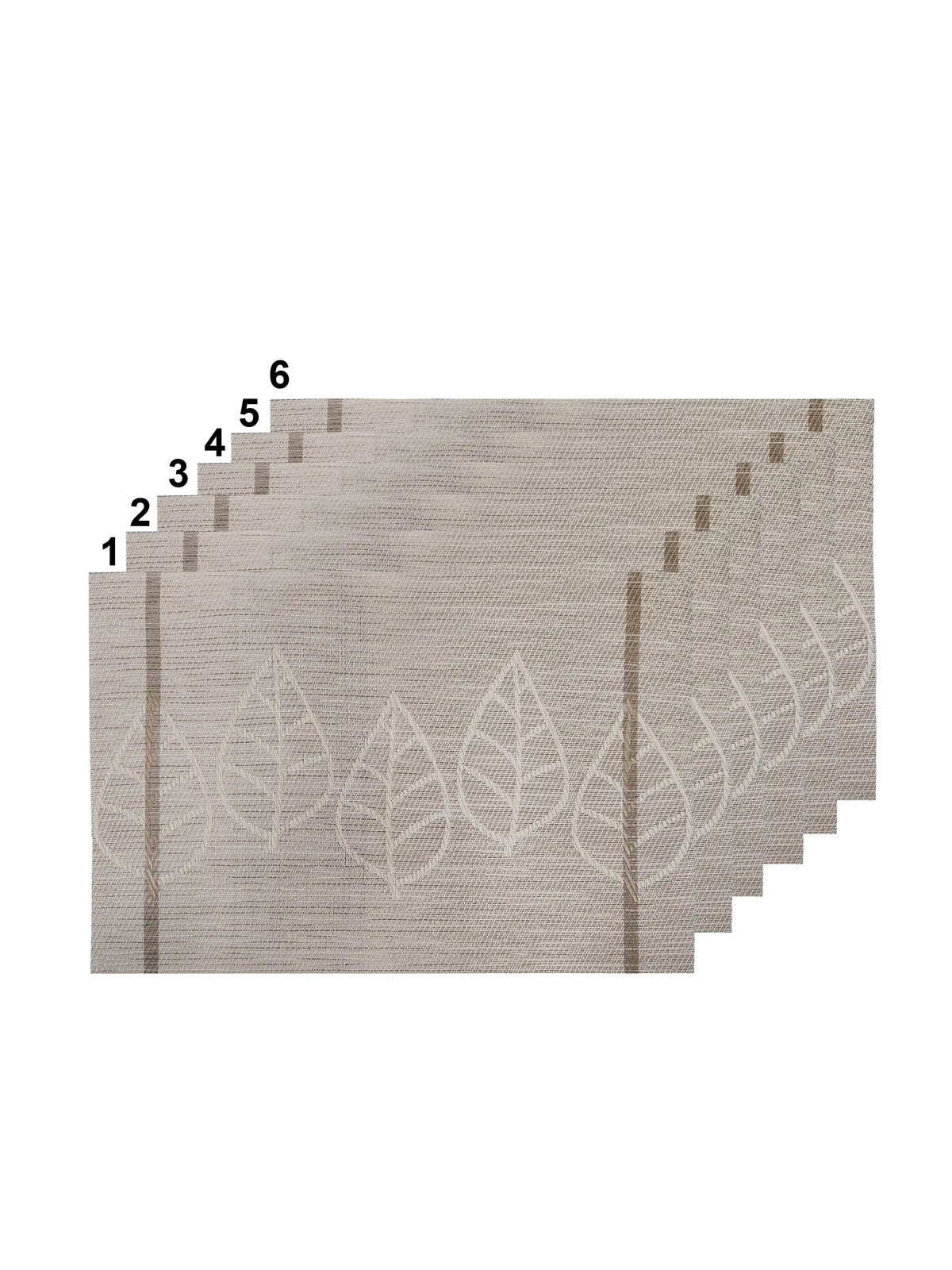 AtoZ Home Decor Modern Leaves PVC Placemats Set of 6