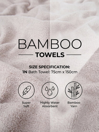 AtoZ Home Decor Bamboo Bath Towel | Highly Absorbent (75 x 150 CM)