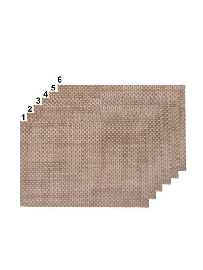 AtoZ Home Decor Basketweave PVC Dining Placemats Set of 6