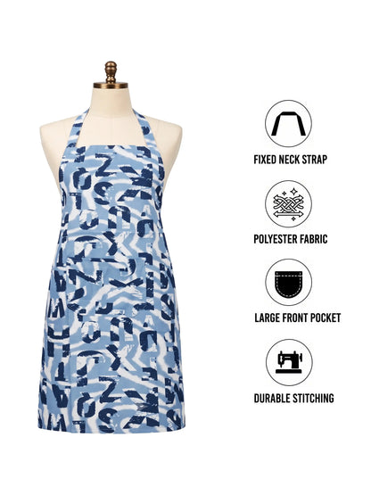 AtoZ Printed Kitchen Cooking Apron with Pocket & Waterproof Backing