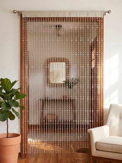 Atoz Home Decor Crystal Beaded Room Divider Curtain| Faceted PVC | 4x7 ft