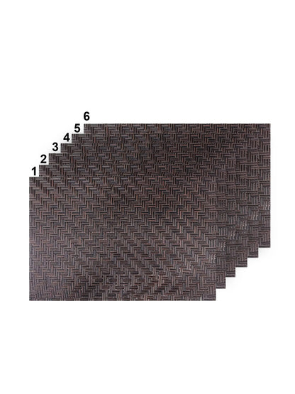 AtoZ Home Decor Modern Herringbone PVC Dining Placemats Set of 6