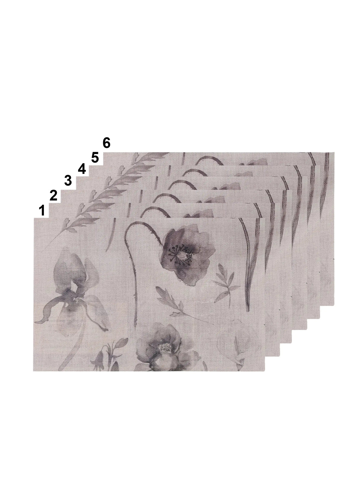 AtoZ Home Decor Dusty Rose Floral PVC Placemats Set of 6