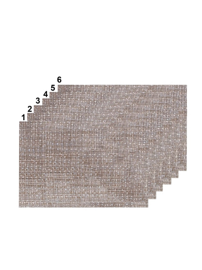 AtoZ Home Decor Medium Taupe PVC Dining Placemats Set of 6