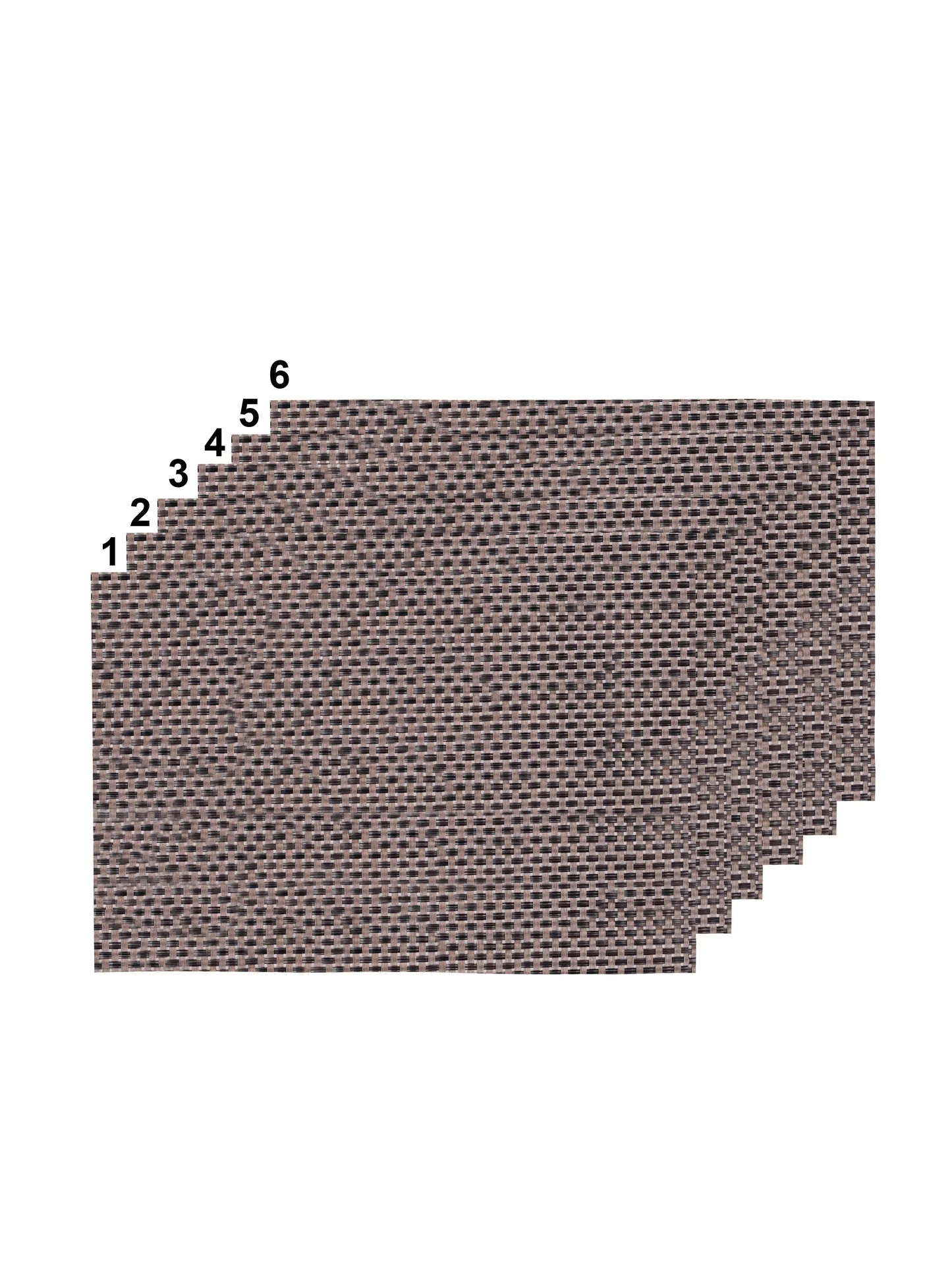 AtoZ Home Decor Muted Taupe Basketweave PVC Dining Placemats Set of 6