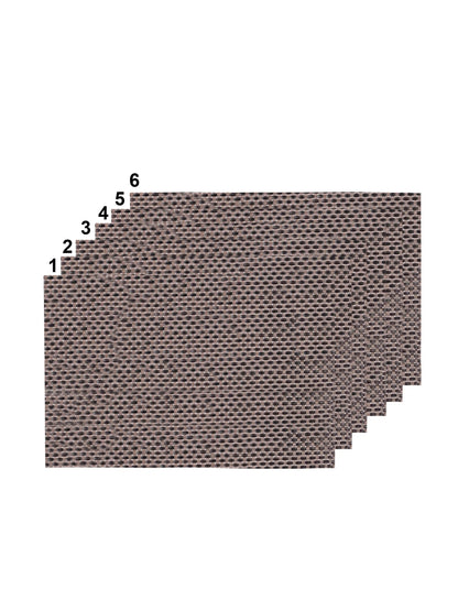 AtoZ Home Decor Muted Taupe Basketweave PVC Dining Placemats Set of 6