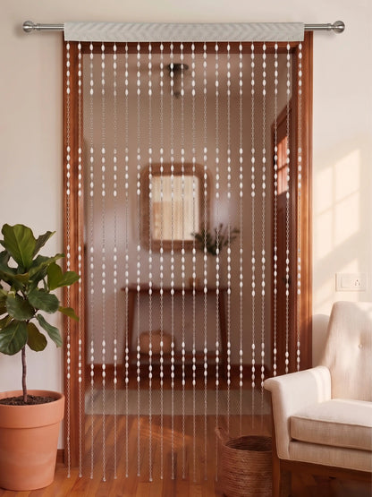 Atoz Home Decor White Teardrop Beaded Door Curtain | PVC | 4x7 ft