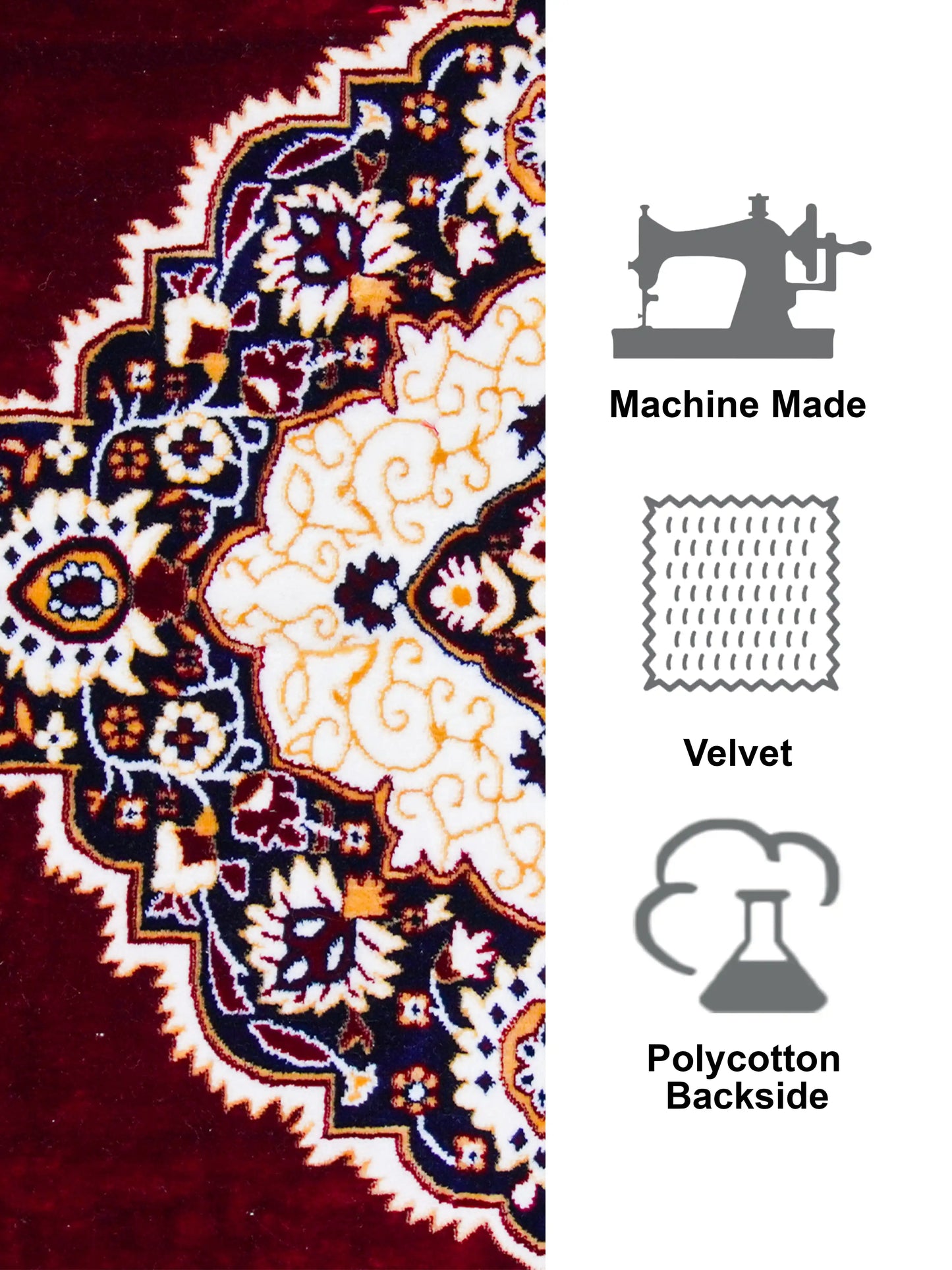 AtoZ Home Decor Velvet Carpet – Traditional Collection (5 ft x 7 ft)