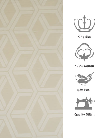 Soft Feel, Modern Geometric King Bed Sheet Set – 100% Cotton (300 TC)