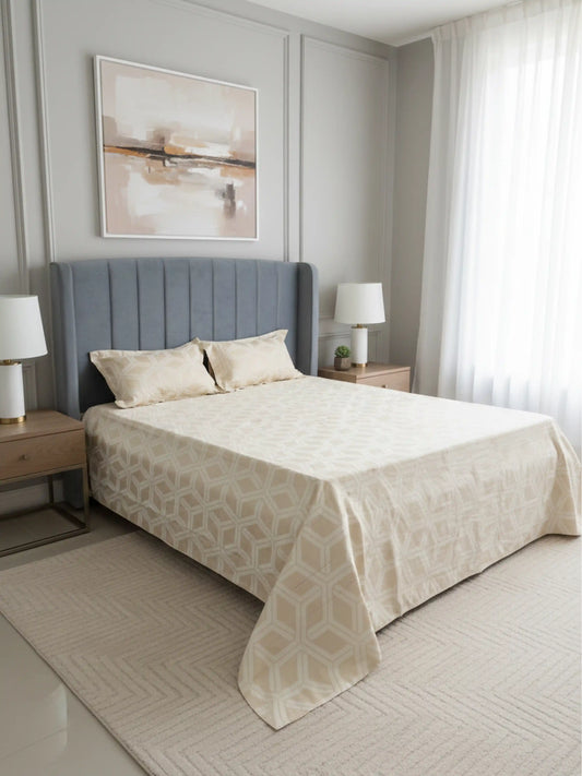 Soft Feel, Modern Geometric King Bed Sheet Set – 100% Cotton (300 TC)