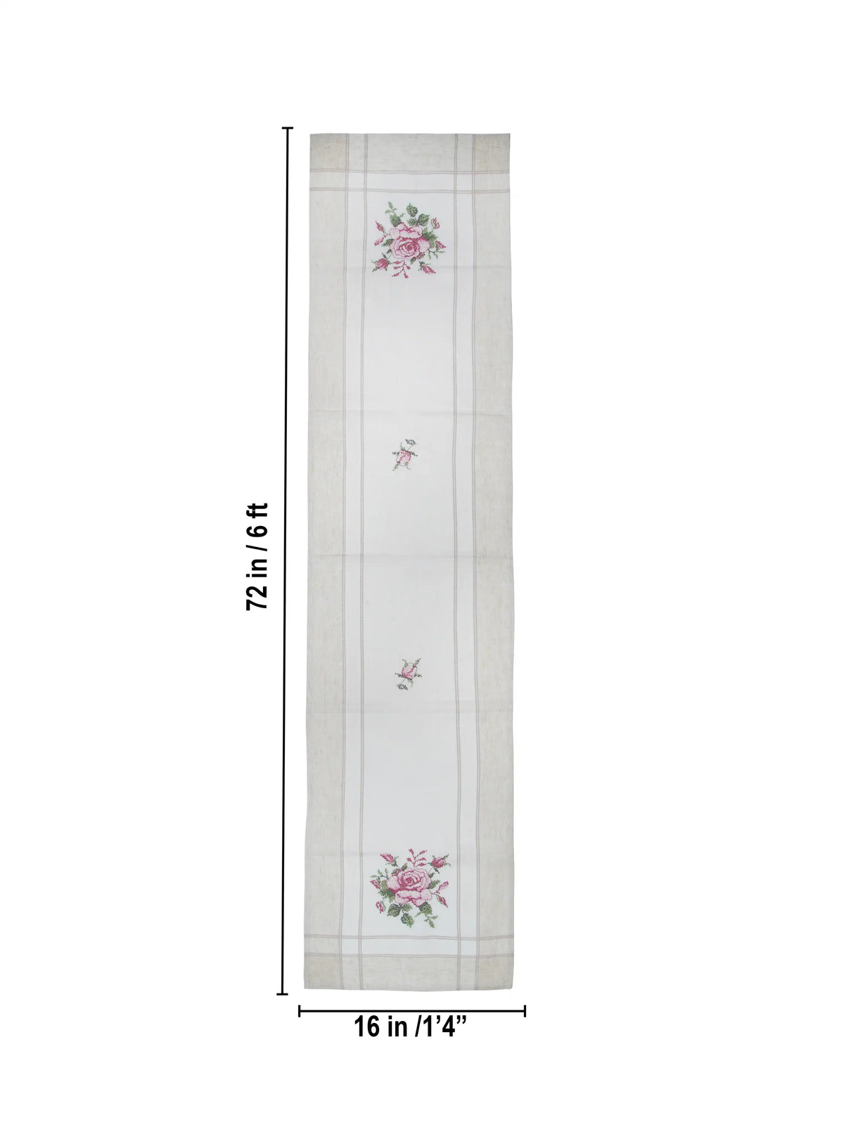 AtozHomeDecor Cotton Linen Table Runner | Printed & Embroidered | 14x72" / 16x72"