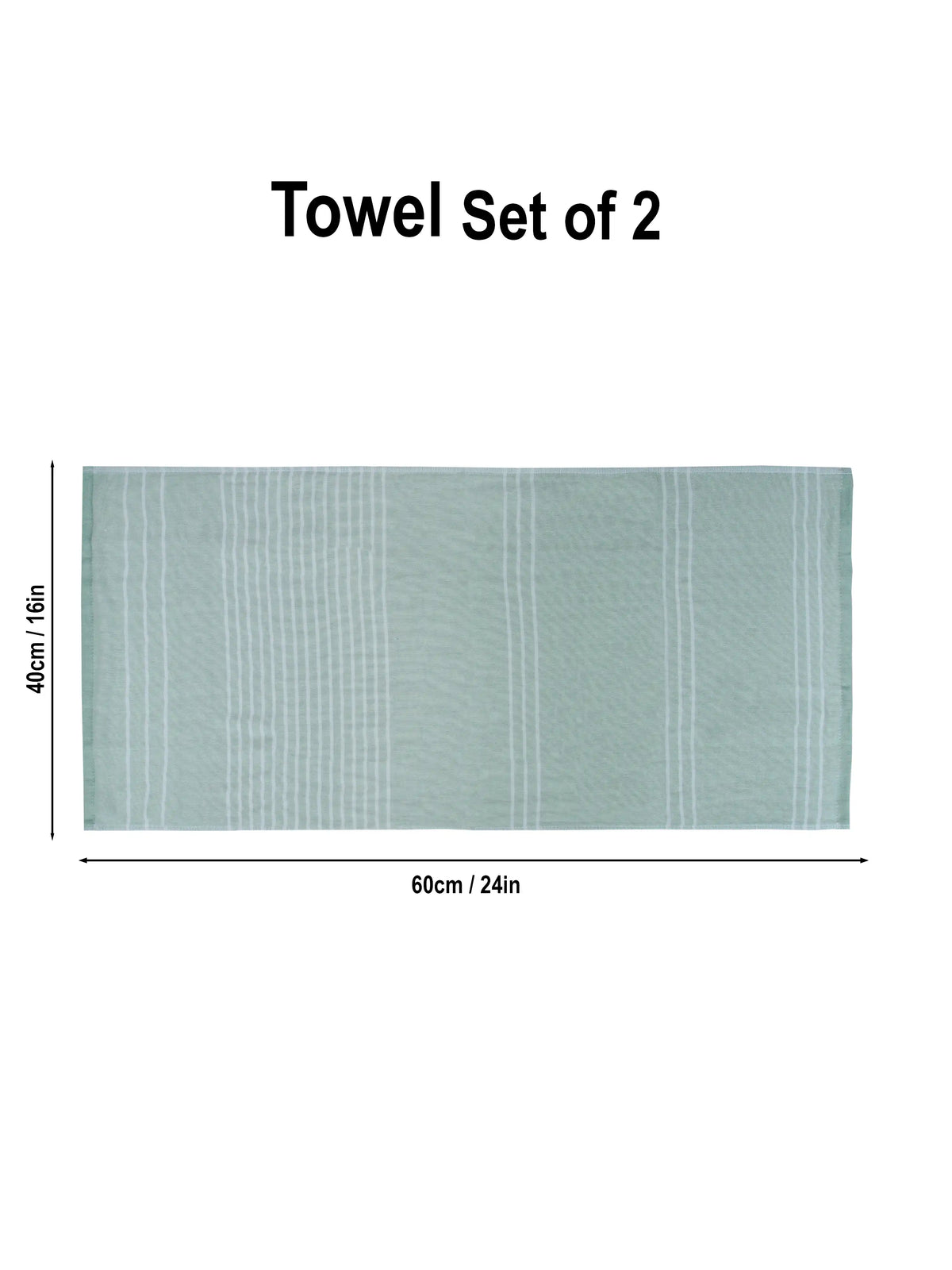Bellagio Set of 2 Striped Kitchen & Dining Hand Towels