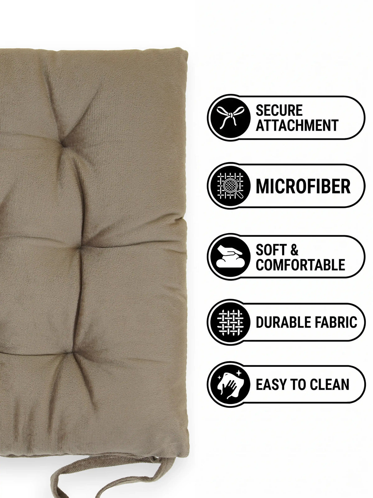 Atoz Home Decor Tufted Chair Pad with Tie Straps | Thick 14x14" Seat Cushionps