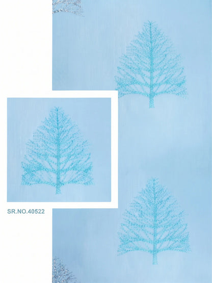 Evabella Embroidered Pine Tree Sheer Grommet Curtains | 100% Polyester