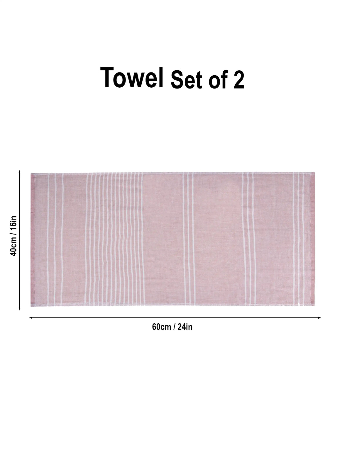 Bellagio Set of 2 Striped Kitchen & Dining Hand Towels