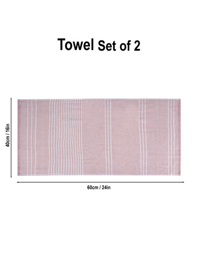 Bellagio Set of 2 Striped Kitchen & Dining Hand Towels