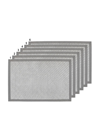 Freelance Woven Border Table Placemats | Pack of 6 Washable Table Mats (30x45 cm)