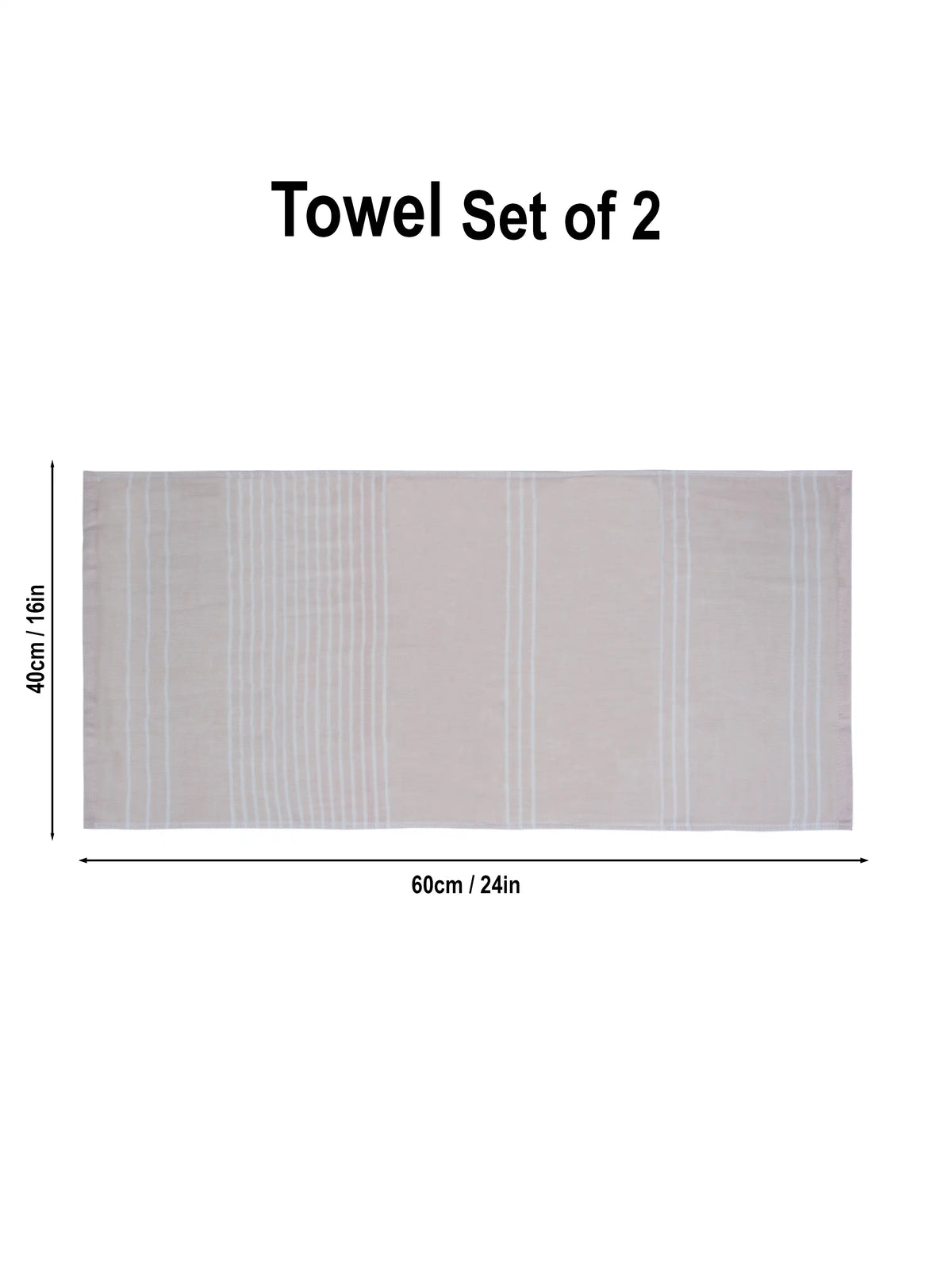 Bellagio Set of 2 Striped Kitchen & Dining Hand Towels
