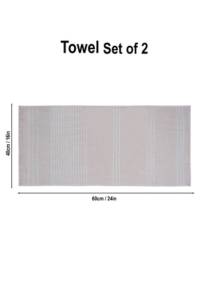Bellagio Set of 2 Striped Kitchen & Dining Hand Towels