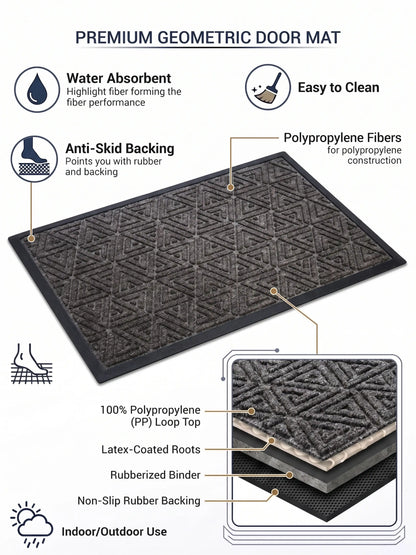 AtoZ Home Decor Triangle Pattern Door Mat (60x90 cm)