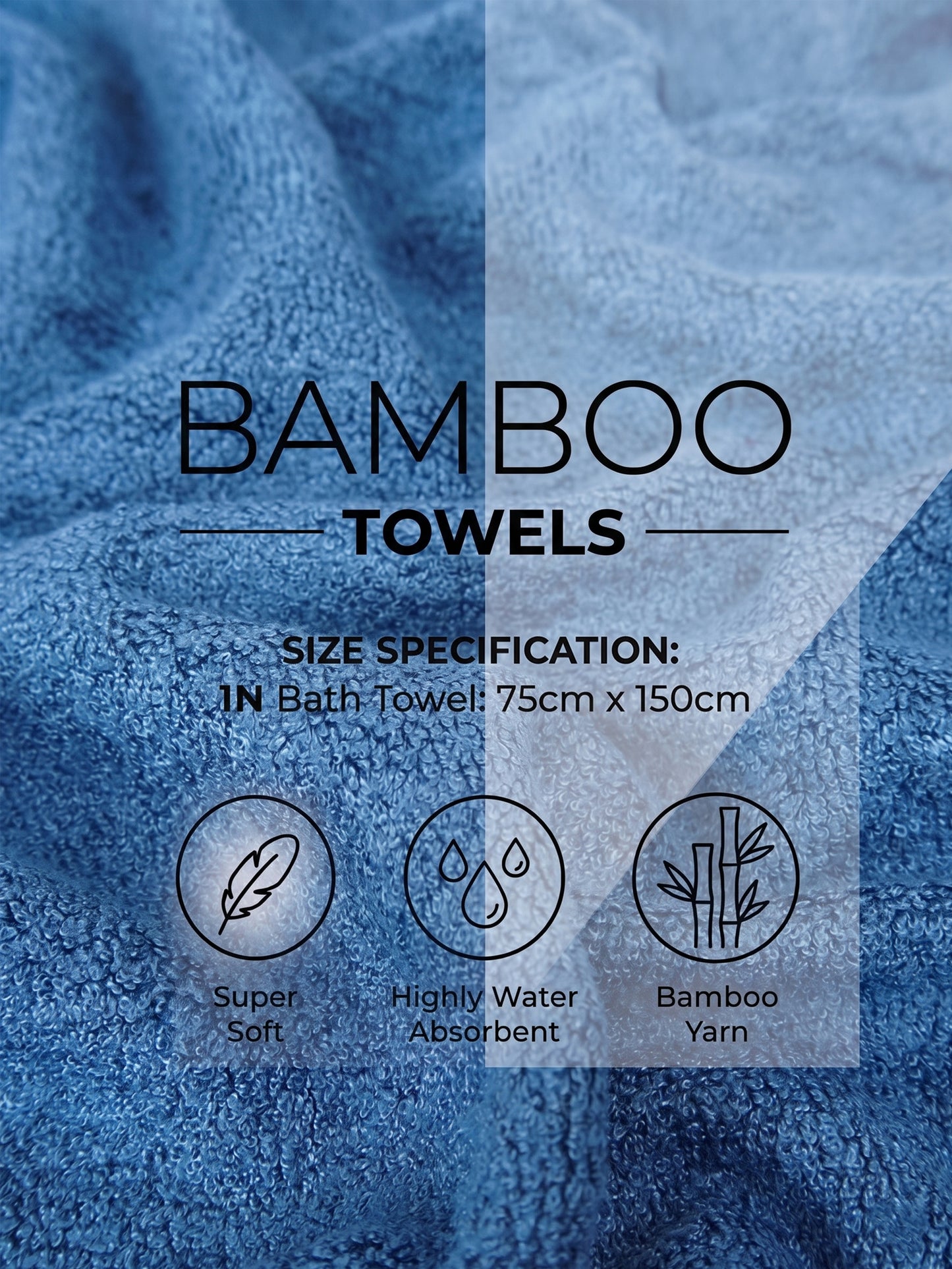 AtoZ Home Decor Bamboo Bath Towel | Highly Absorbent (75 x 150 CM)