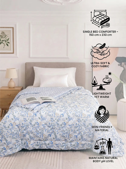 Metropolis Floral Lightweight & Ultra-Soft Single Bed Comforter Cum AC Blanket(60x90 Inch)