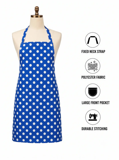AtoZ Printed Kitchen Cooking Apron with Pocket & Waterproof Backing